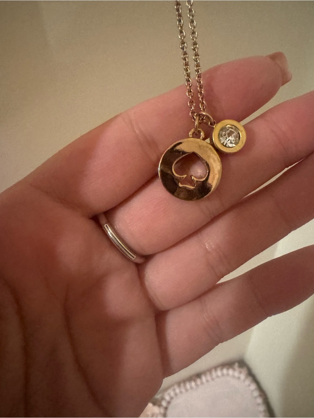 Kate Spade Rose Gold cutout spade necklace